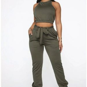 Olive Green Two Piece Set
